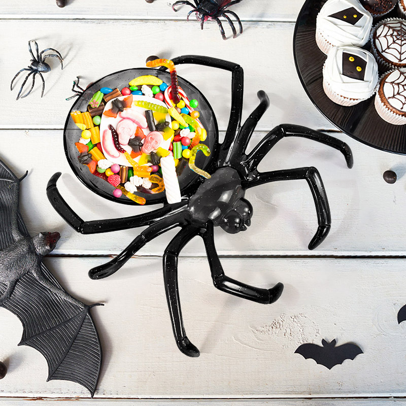 Food Halloween Snacks - وعاء على شكل عنكبوت للهالوين، طبق