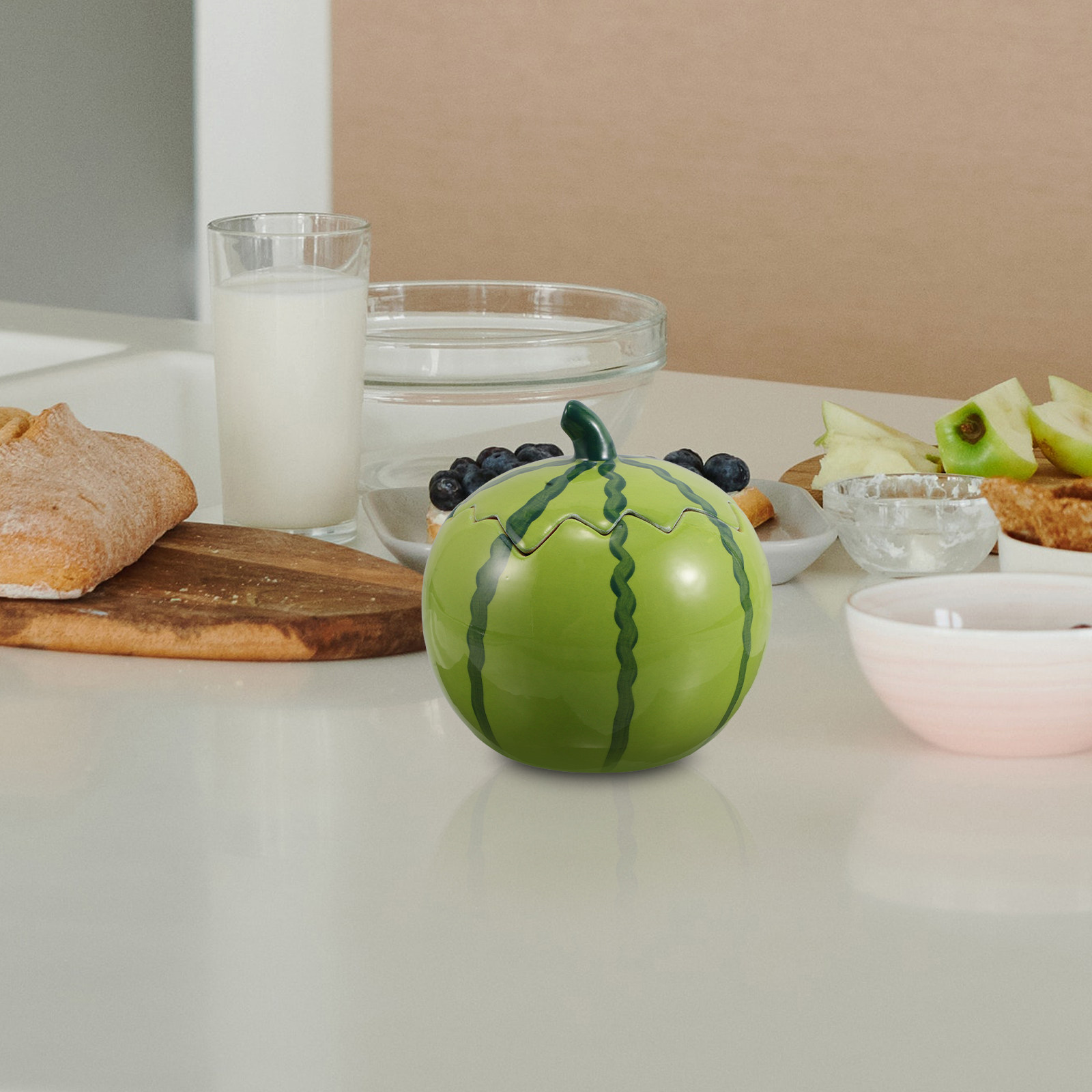 Food Platter Snacks - وعاء سيراميك على شكل بطيخة مع