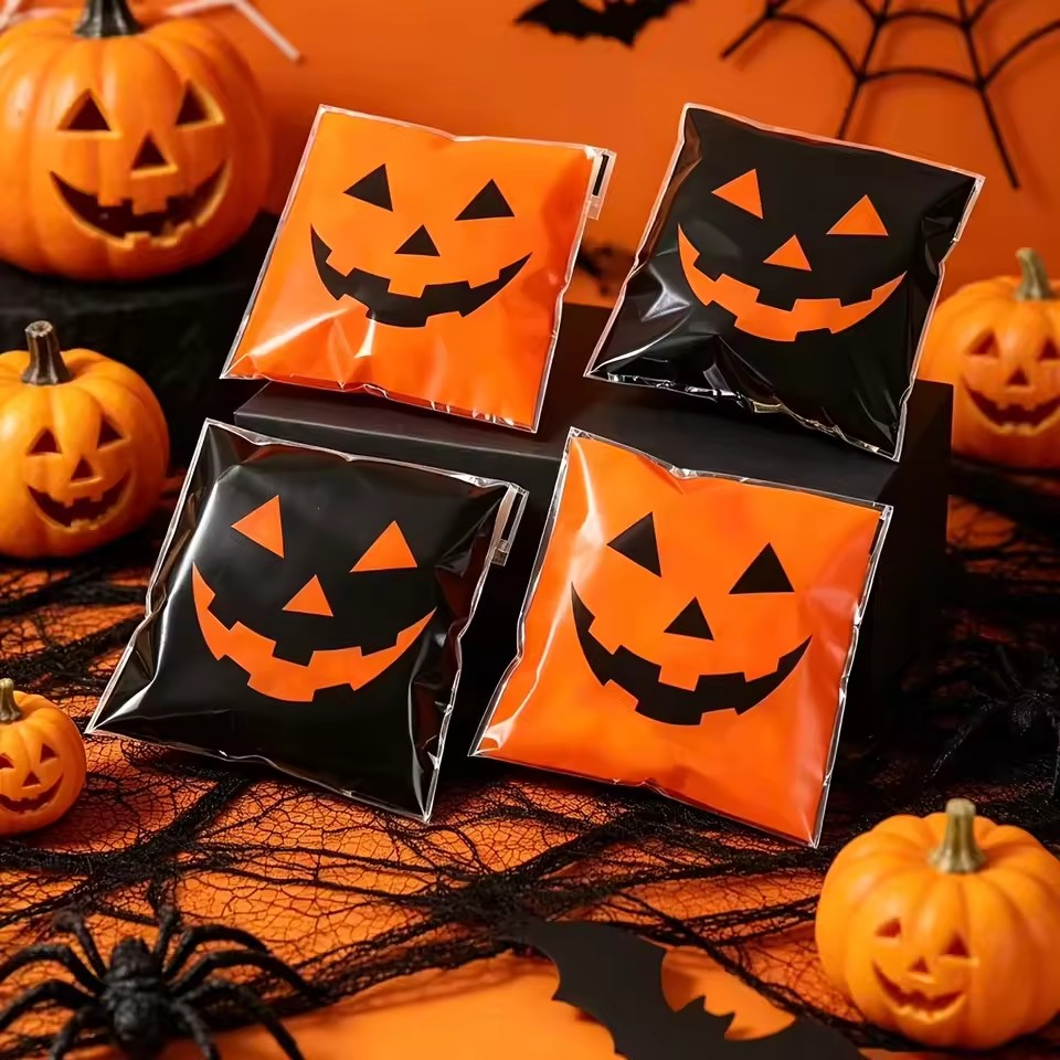 50/100 قطعة من أكياس الحلوى عل - مراجعة Food Halloween Snacks وسعره