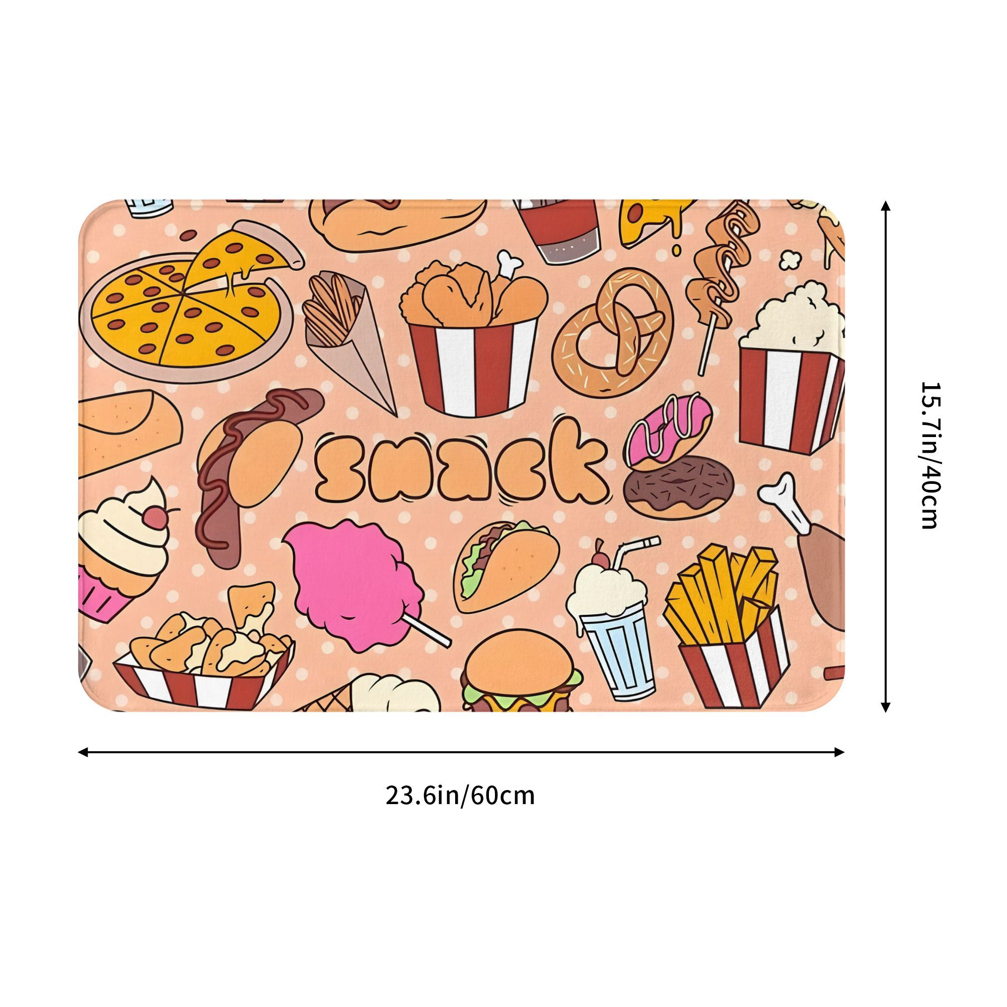 سجادة مدخل كرتونية بتصميم وجبا - مراجعة Food Snacks Background وسعره