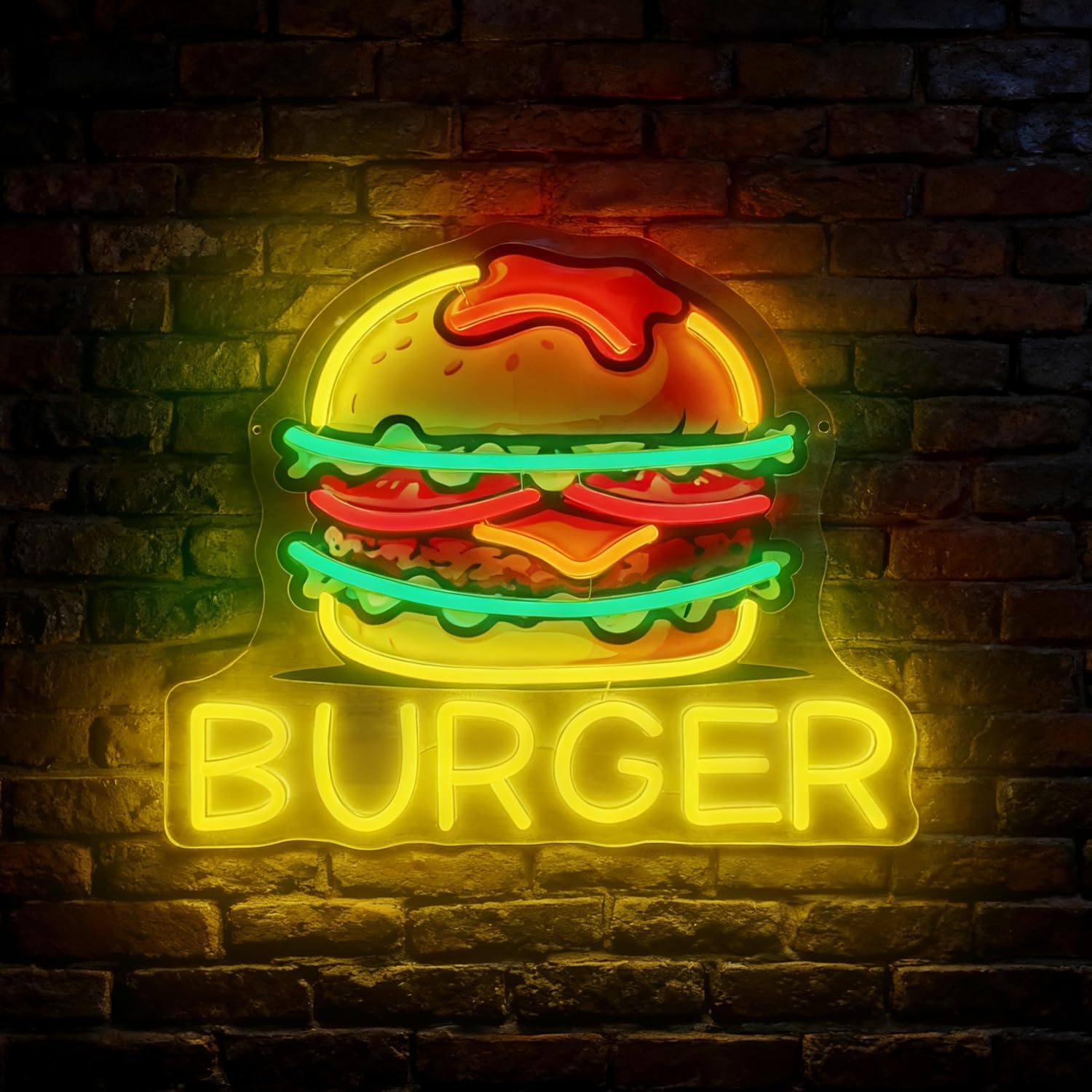 لافتة نيون على شكل برجر، لافتا - مراجعة Food Snacks Restaurant وسعره