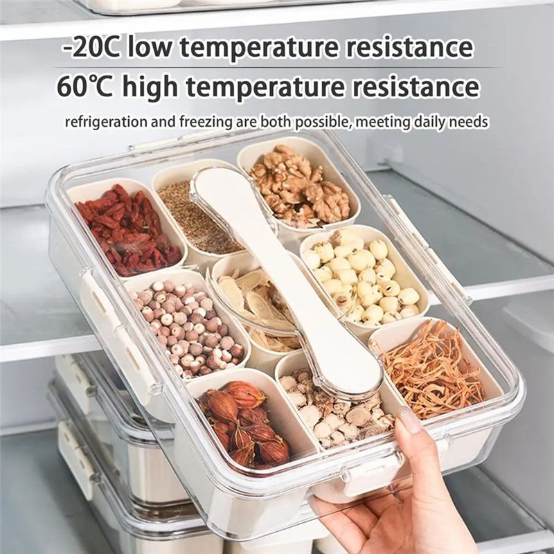 صينية تقديم مقسمة إلى 9 أقسام  - مراجعة Food Snacks Box وسعره