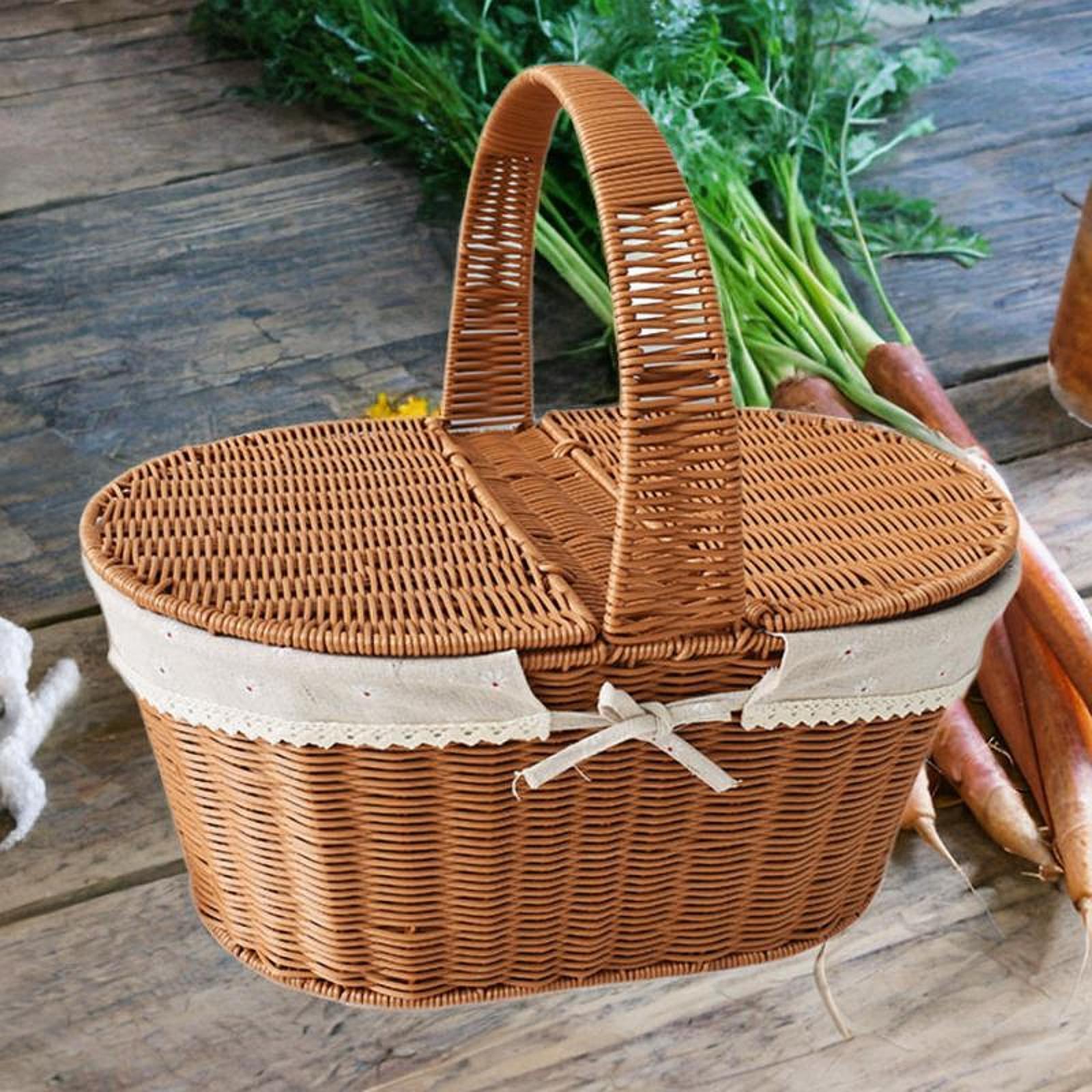 سلة نزهة من الخيزران المقلد، س - مراجعة Food Snacks For Picnic وسعره