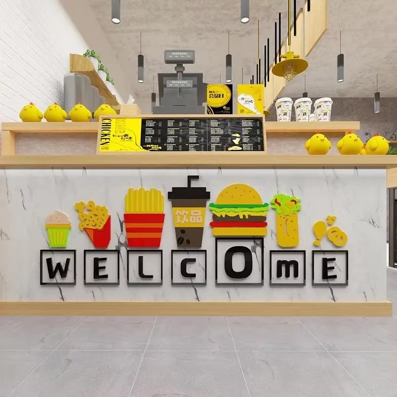 ملصقات جدارية بتصميم طعام، ديك - مراجعة Food Snacks Background وسعره