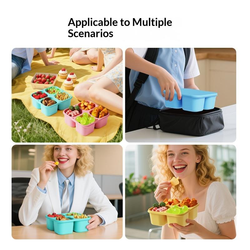 صندوق وجبات خفيفة من السيليكون - مراجعة Food Snacks For Picnic وسعره
